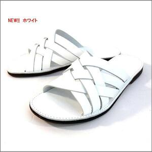 38mk nationwide free shipping made in Japan Tokushima cow leather leather knitting combination sandals original leather /WH