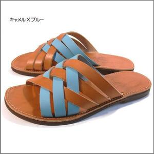 38mk nationwide free shipping made in Japan Tokushima cow leather leather knitting combination sandals original leather 