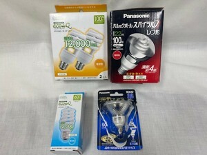 ◆中古◆いろいろ電球セット OHM 100形電球色2個入/60形昼光色/パナ ハロゲン電球広角60形E11口金/パルックボール レフ100形E26　№840