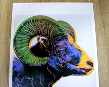 Andy Warhol (ウォーホル) Endangered Species Bighorn Ram(1983)（絶滅危惧種 ビッグホーン),1989 ドイツ製ポスター_画像2