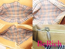 バーバリー BURBERRY トートバッグ ハンドバッグ ブラウン 茶 レザー ロゴ ショルダーバッグ 鞄 【中古】 bk7162_画像7