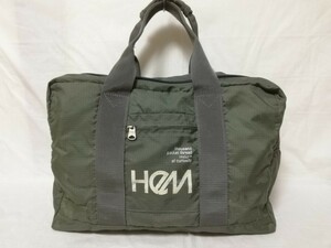 HEM ヘム ボストンバッグ ナイロン カーキ ハンドバッグ バッグ