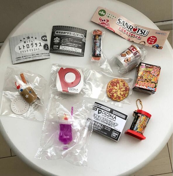 【まとめ売り】ミニチュア レトログラス ピザーラ 他