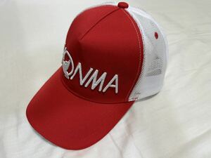 ホンマ　HONMA メッシュキャップ キャップ帽子 帽子 ゴルフキャップ　レッド×ホワイト　size Ｆ（フリー57〜59㎝）中古品