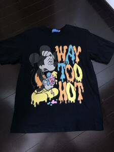 TDL ディズニーランド ディズニーリゾート ミッキー アイス 公式 半袖 Tシャツ It's too hot ブラック Mサイズ