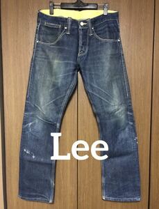 Leeリー　イエローパッチ　レザーパッチ　デニム　M 古着USEDデニム