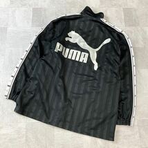 良品 90‘s PUMA プーマ ヒットユニオン製 ビッグロゴ ハーフジップ ジャージ トラックトップ メンズ L相当 ブラック グレー_画像1