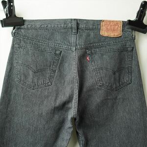 80s ビンテージ Levis リーバイス 501 ブラック 先染め ストライプ 34/32 USA製