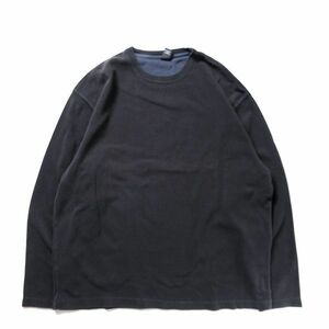 00's ギャップ GAP ヘビーウェイトコットン サーマル Tシャツ 長袖 (XL) 黒 無地 ロンT ロングスリーブ 00年代 旧タグ オールド Y2K 2002年