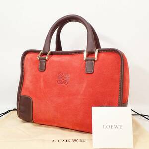 [Beauty] Loewe Amazona Handbag Suede Red y520, Loewe, for women, Handbag