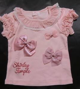 * Shirley Temple *. ribbon fully. pretty T-shirt * cut and sewn * tag equipped *80 size *70* pink *