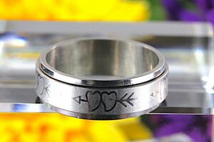 [ free shipping ]{ size 22.5 number } design stainless steel silver ring two -ply structure ring accessory #266