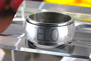 [ free shipping ]{ size 21 number } design stainless steel silver ring two -ply structure ring accessory #193