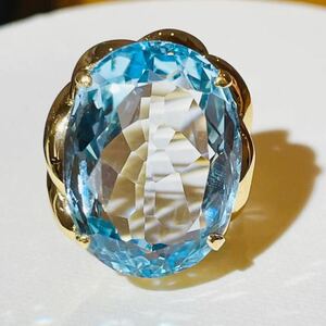 *K18 blue topaz ring *