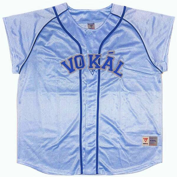 VOKAL ベリーショートスリーブ メッシュ ベースボールシャツ 3XL スカイブルー [並行輸入品]