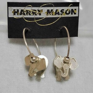 【経年美品】HARRY MASON 象モチーフフープピアス STERLING シルバー925 サンフランシスコ SAN FRANCISCO デザイナージュエリー