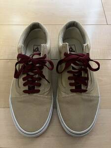 VANS OLD SKOOL 721278 US10(28cm) beige canvas suede sneakers shoes USED[VANS]