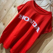 [KWT3337] HONDA 半袖Tシャツ メンズ レッド ポス_画像3