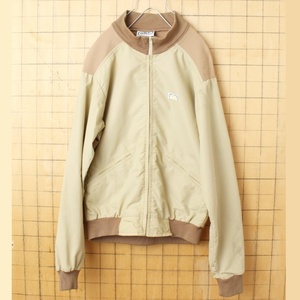 70s 80s USA製 ACTIONWEAR ジップアップ ジャケット ベージュ メンズM相当 ブルゾン アメリカ古着　022523ss76