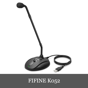 FIFINE K052 USBマイク フレキシブルマイク コンデンサーマイク グースネックアーム搭載 ミュート機能付き Windows/Mac/PS4 正規代理店