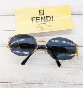 FENDI солнцезащитные очки очки Vintage позолоченный Gold Logo FS 261 Col201 OLD VINTAGE 56*18 125 Италия производства 