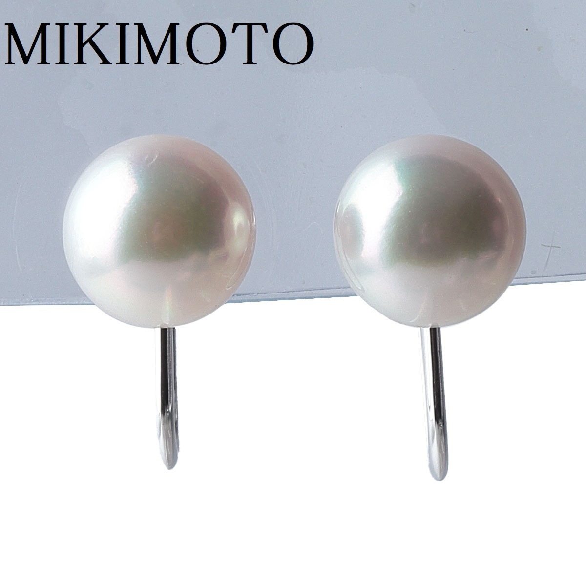 ミキモト MIKIMOTO K18WG パール イヤリング 定価14万-