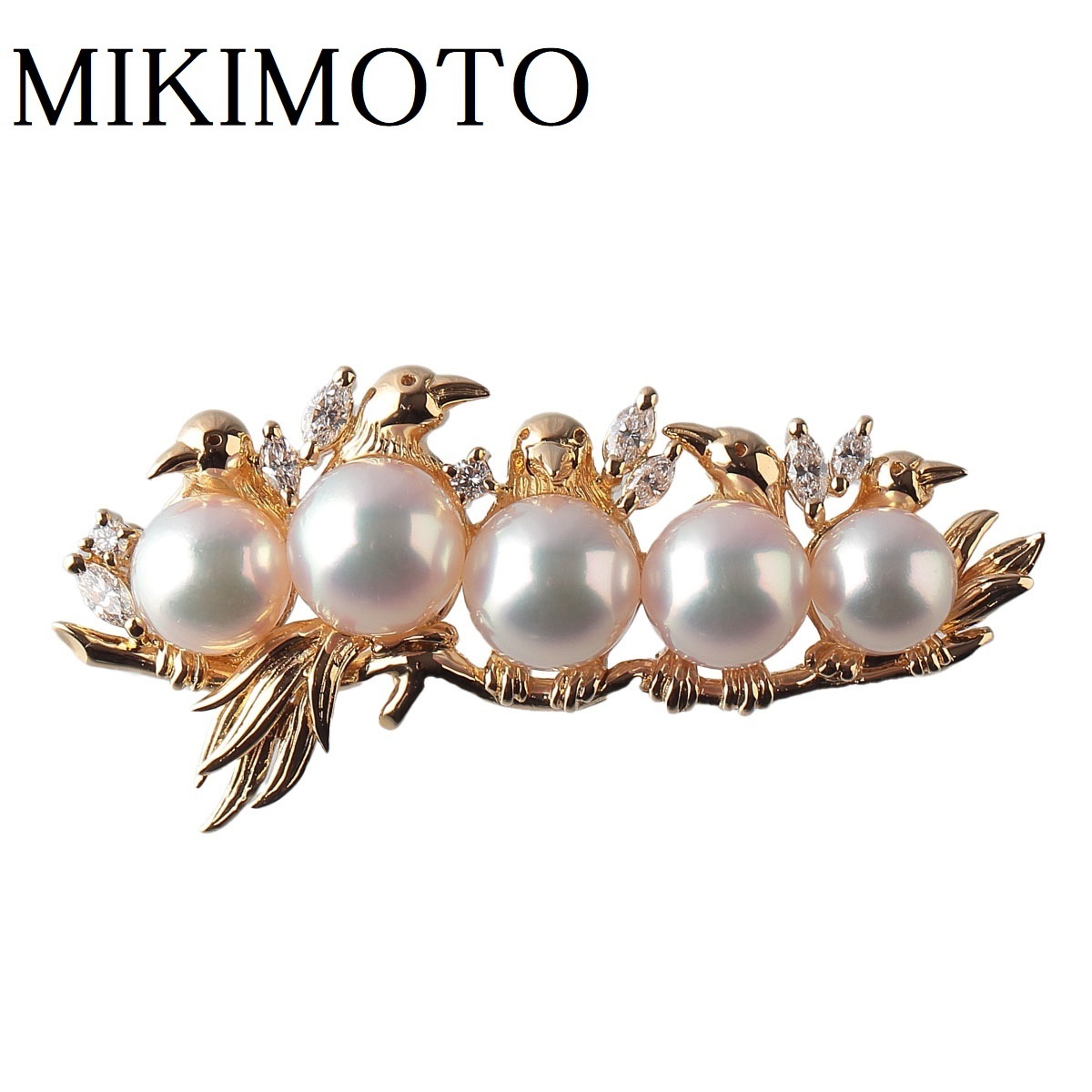 購入OK ミキモト パール ブローチ K18 ブローチ/コサージュ MIKIMOTO