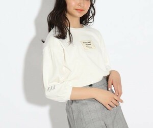 新品　PINK-latte【オーガニックコットン/ニコラ掲載商品】チビBOX 7分袖Tシャツ　オフホワイト(003) 　15(150cm)　　定価2189円