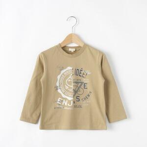 新品 HusHusH(Kids)　アメカジテイストプリント長袖Ｔシャツ サンドベージュ 12(120cm) 定価1089円