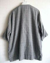 定価38,500円 Atelier d'antan アトリエ ダンタン Verlaine ヴェルレーヌ コットンリネン オーバーサイズ コート NAVY CHECK_画像4