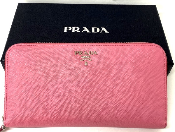 ラウンド プラダ 【限定価格】87 ラウンドファスナー リボン PRADA 長