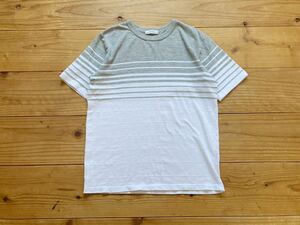 UNITED ARROWS GREEN LABEL RELAXING メンズ 半袖 Tシャツ Lサイズ 白×グレー系 ユナイテッドアローズ トップス カットソー K