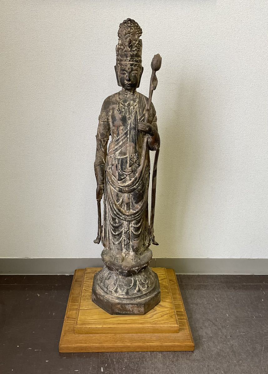 古銅聖観音菩薩立像仏像高さ87cm 重量20kg仏教美術銅像古美術ブロンズ