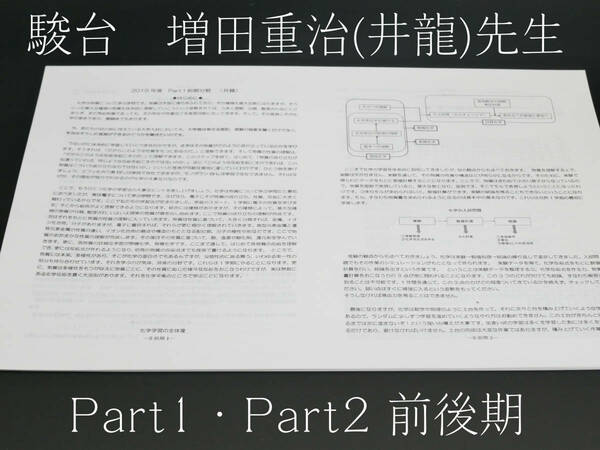 【最新版】　駿台　増田重治先生　化学S　Part1・2　通期解説プリント集　無機　有機　理論　河合塾　駿台　京大　東大　Z会　東進　SEG