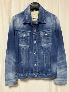 G-STAR RAW ジースターロウ クラッシュデニムジージャン デニムジャケット S 中古品