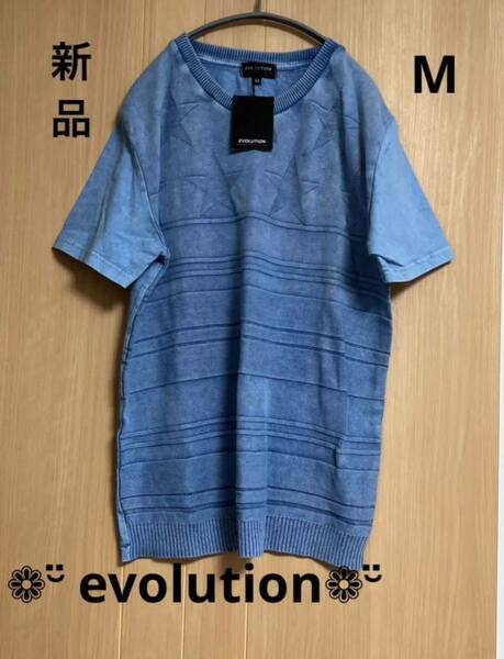 EVOLUTION メンズ　半袖 Tシャツ ブルー　M