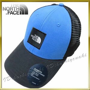 THE NORTH FACE 新品 ノースフェイス ボックスロゴ トラッカー キャップ サイズフリー ブルー/ブラック box logo メンズ レディース