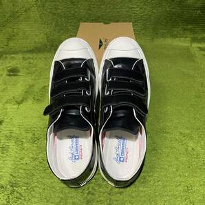 コンバース ジャックパーセル ベルクロ ガラスレザー ブラック CONVERSE JACK PURCELL V-3 CG LEATER R 26.5cmの画像5