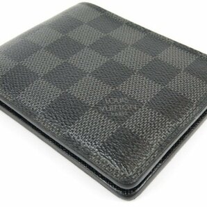 62709★1円スタート★LOUIS VUITTON ルイヴィトン 中極美品 札入れ ダミエグラフィット 二つ折り財布 ブラック メンズの画像3