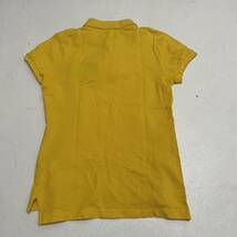 Ralph Lauren 半袖 ポロシャツ Mサイズ 鹿の子 黄色 イエロー ビッグポニー ラルフローレン レディース古着_画像5