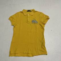 Ralph Lauren 半袖 ポロシャツ Mサイズ 鹿の子 黄色 イエロー ビッグポニー ラルフローレン レディース古着_画像2