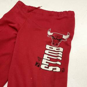 USA古着 90s NBA ブルズ プリント スウェット パンツ メンズMサイズ アメリカ製 / ヴィンテージ オールド BULLS LOGO7 バスケット JORDAN