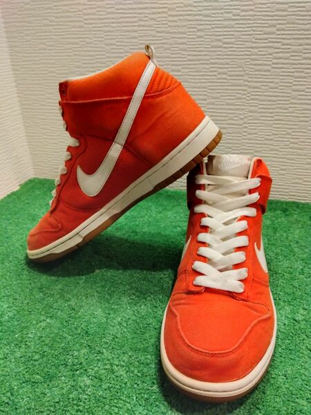 NIKE DUNK HIGH GUM RED-SAIL 27.0cm レザー キャンパス スニーカー