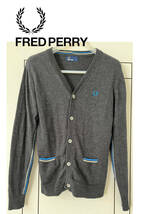 FRED PERRY カーディガン S~Mサイズ チャコールグレー フレッドペリー　ニット レディースMサイズくらい_画像1