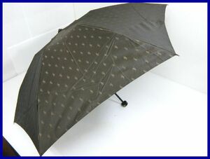 2303★F-618★ポロ ラルフローレン 折り畳み傘 雨傘 ロゴ ブラウン系 POLO RALPH LAUREN　中古