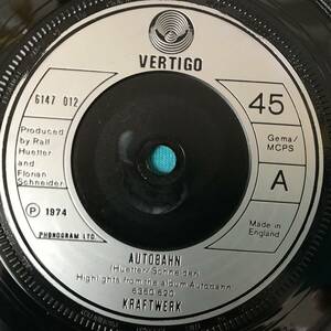 7”●Kraftwerk / Autobahn UK盤Vertigo 6147 012