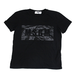 MSGM ロゴ 半袖 Tシャツ レディース 黒 ブラック S 2541MDM95