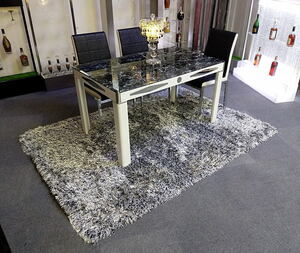  rare lame entering shaggy rug affordable size 160×230cm/ carpet /..⑤ white / black other shop . no lame . Kirakira beautiful VIP room 