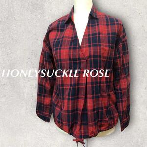 HONEYSUCKLE ROSE ハニーサックルローズ シャツ チェック　カットソー　ブラウス　フリーサイズ