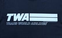 YTS14東洋Mトランス・ワールド航空TWAアメリカン航空 正規品 飛行機 半袖TシャツUSA製Cheswickチェスウィック 色紺_画像6
